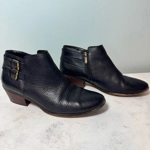 Women's Sam Edelman Petal Black Leather Ankle Boots Size 9 - Picture 1 of 8