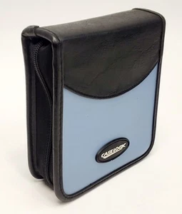 Case Logic 24 DVD/CD wallet black Blue zippered storage case vintage - Picture 1 of 8