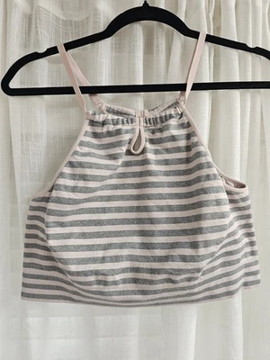 Lane Bryant Cacique Bralette Size 18/20 Pink & Gray Striped - Image 1 of 4