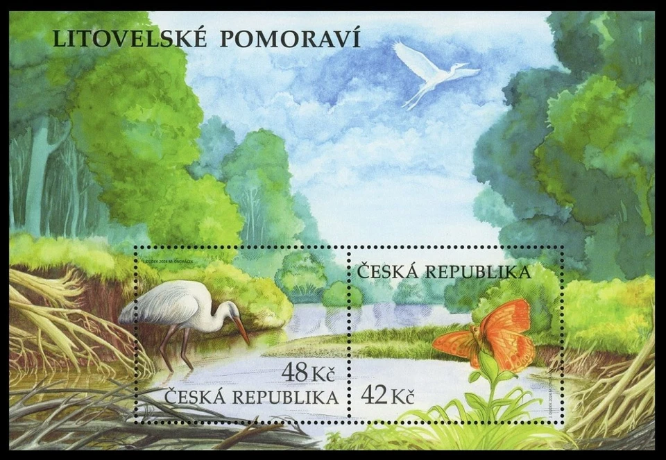 REPÚBLICA CHECA 2024 FAUNA Animales de Litovel Pomerania AVE MARIPOSA - S/S MNH Foto 1 de 1
