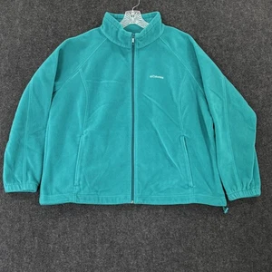 Columbia Benton Springs Jacket Women's 3X Teal Green Fleece Full Zip Pockets - Picture 1 of 9