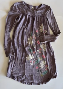 Tea Collection Girls Long sleeve Purple Floral Dress Size 8 - Picture 1 of 4