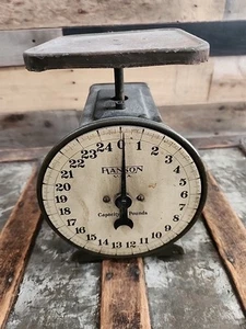 Vintage Hanson Brothers Scale Co Chicago olive green Farmhouse Kitchen shabby - Picture 1 of 8