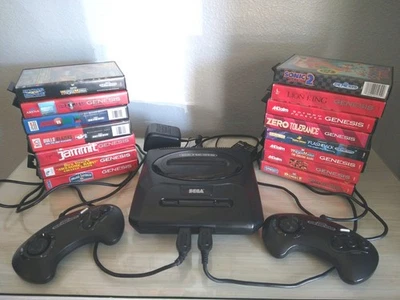Sega Genesis MK-1631 Console Working 2 Controller 15 Game Bundle Sonic 2 NBA JAM - Image 1 of 4