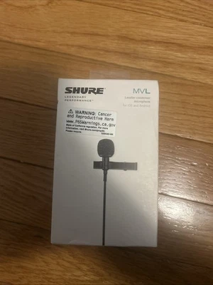 Shure MVL Clip-On Omnidirectional Condenser Lavalier Microphone #MVL-3.5MM - Image 1 of 2