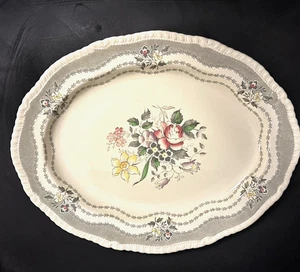 Ridgways Rutland Gray Pattern England Oval Platter c1942. - Picture 1 of 11