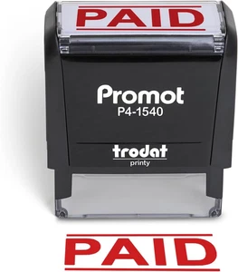 Promot Paid Stamp Self Inking - for Office, Accounts Payable Stamp - Rubber Stam - Picture 1 of 12
