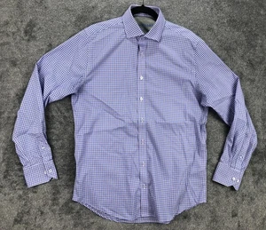 Twillory Shirt Mens 16 34/35 Blue Pink Gingham Check Performance Stretch Dress - Picture 1 of 18