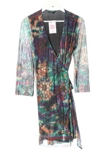 DESIGUAL Vestido cruzado Mujeres Talla EU 36 verde-lila-rojo elegante - Imagen 1 de 5