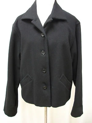 Abrigo de lana negro FINITY chaqueta de mezcla de lana y cachemir talla 10 Foto 1 de 4