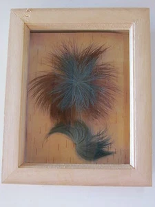 7"" x 8 1/2"" GERAHMTE ELCHHAAR BÜFFELN AUF BIRKENRINDE, LEBENDIGE FARBE - Bild 1 von 3