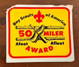 Boy Scouts BSA 50 Miler Award Afoot Adhesivo Calcomanía Senderismo Piragüismo De Colección - Imagen 1 de 1