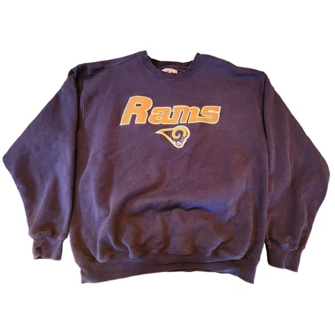 Vintage Majestic St Louis Rams NFL Crewneck Sweater Embroidered Mens Size XL Cover