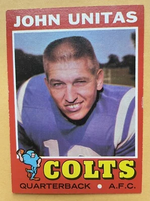 1971 Football Topps  Ex + John Unitas Very Nice Baltimore Colts - Image 1 of 2