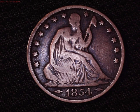 1854 O Seated Liberty Half Dollar Arrows Dark But Nice Details V-3  # H020 Cover