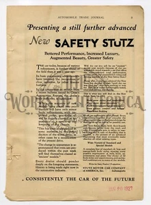 1927 Stutz Motor Car Company Indianapolis, In & Linde Air Products Co NY Advert - Picture 1 of 2