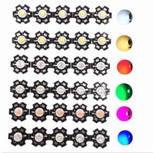 50pcs 3W High Power LED Full Spectrum White Warm white  With 20mm Black Star PCB - Picture 1 of 16