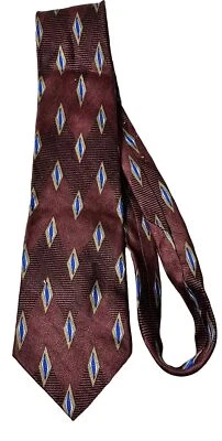 Corbata de cuello geométrica Louis Roth 100 % seda dorada, azul y marrón para hombre Foto 1 de 4