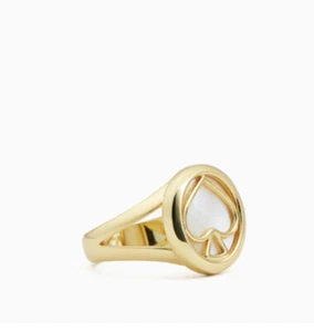 NWT Kate Spade Signature Spade Ring O0RU2883 Cream Multi Size 5 - Picture 1 of 3