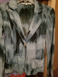 Rachel Roy tie dye trendy edgy blazer teal aqua size 2 NWT - Picture 1 of 5