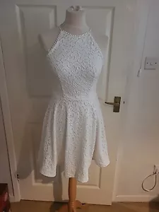 Camille La Vie Pretty White Dress, Size 8 Uk (5/6 US) Short, Stretchy. Sleeveles - Picture 1 of 10