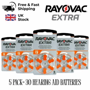 30x Rayovac Extra Size 13 Hearing Aid Batteries for Phonal Widex Oticon - Picture 1 of 4