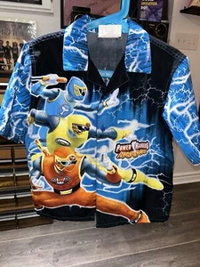 POWER RANGERS Ninja Strom kids oversized button-up short sleeve shirts / Size 5Y - Picture 1 of 4
