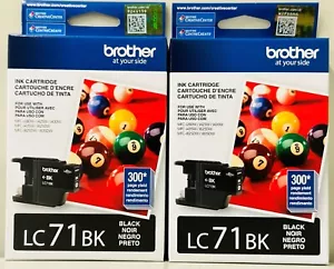 Nuevos cartuchos de tinta originales Brother LC71 negros 2PK MFC-J280W, MFC-J425W - Imagen 1 de 3