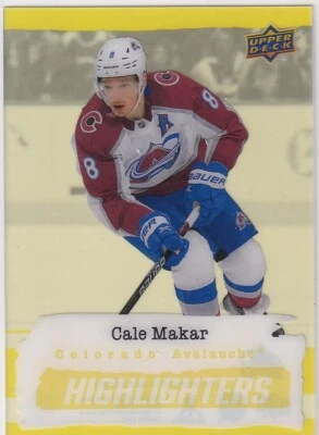 2023-24 Upper Deck Series 2 Hockey Cale Makar Yellow Highlighters - Image 1 of 2