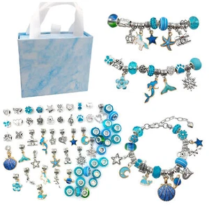 Bracelet Making Kit Beads Charms Pendant Set DIY Craft Girls Kids Gift - Picture 1 of 69
