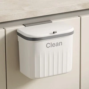 Hanging Trash Can with Lid 2.2 Gallon Kitchen Garbage Bin Food Waste Containe... - Picture 1 of 8