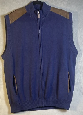 Жилет CHAPS синий с наплечными нашивками мужской XL легкий с карманами на молнии - Изображение 1 из 4