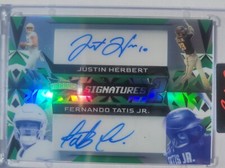 2023 LEAF VIBRANCE SIGNATURES 2 JUSTIN HERBERT / FERNANDO TATIS JR Numbered 4/8