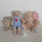 Bundle of 3 Teddy Bears. Ikea Fabler Bjorn. Paw-Print, PLDZ. 1 Brand new, 2 used