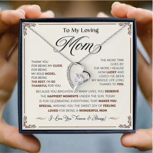 To My Mom Necklace Zircon Pendant for Mother Birthday Gifts with Gift Box - Picture 1 of 6