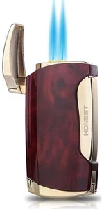 Torch Lighter Double Jet Flame Cigar Punch Adjustable Flame Refillable Durable