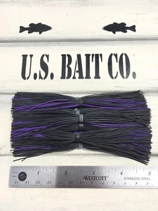 Bass Jig Skirts Living Rubber Lot Of 10 Color Black And Purple - Picture 1 of 5