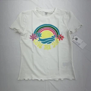 Old Navy White Lettuce-Edge Swim Rashguard Girls Size Large NEW - Picture 1 of 6