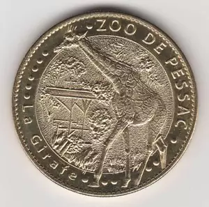 2011 COIN JETON MEDAILLE SOUVENIR A-B -- 33 600 ZOO DE PEYSSAC GIRAFE / GIRAFFE - Picture 1 of 2