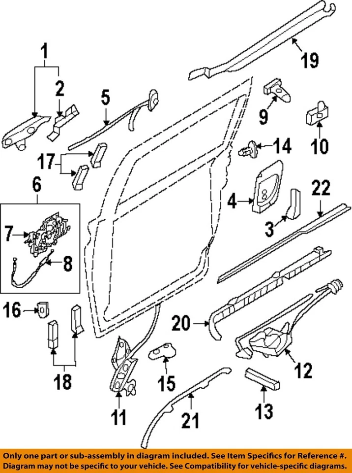 Cerradura de puerta corredera lateral KIA OEM 06-12 Sedona 814104D010 Foto 1 de 1