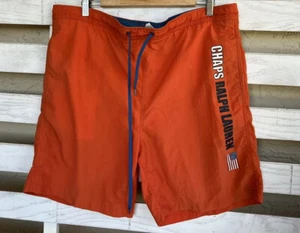 Chaps Ralph Lauren Men's Athletic Logo Swim Trunk Shorts Orange Size M. - Picture 1 of 8