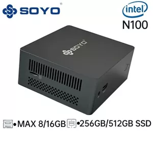 SOYO Mini Pc Intel N100 16GB RAM 512GB NVME SSD - Picture 1 of 6