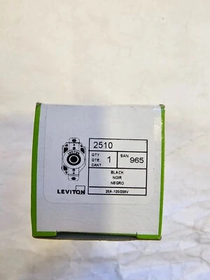 LEVITON 2510 20A 120/208V BLACK 965 SINGLE LOCK RECEPTACLE GROUND 3-PHASE Y - Image 1 of 3