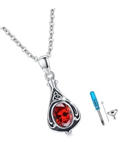 Urn Necklace for Ashes Cremation Jewelry 925 Sterling Silver Ashes Pendant Gifts - Picture 1 of 8