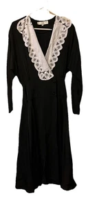 Vintage Michelle Stuart antik edwardianisches Chiffon Spitzenkleid Kleid Größe 10 - Bild 1 von 5