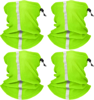 4 Pieces Neck Gaiter Visibility Reflective Safety Fleece Face Covering Balaclava - Image 1 of 4