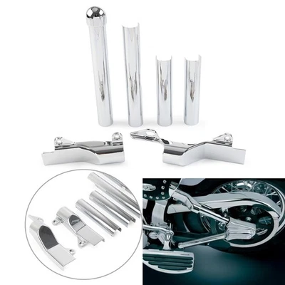 Cubiertas de tubo de basculante trasero cromadas 6 piezas para Harley Davidson Softail 2000-2007 Foto 1 de 4