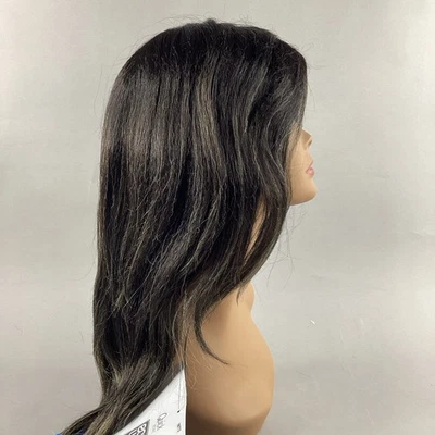 "Peluca sintética de tejido rápido natural Yaki 18"" recta #PLT1B/27613 rubia negra" Foto 1 de 4