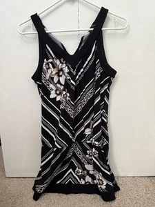 White House Black Market Floral Chevron Tank Top XS Women's  - Picture 1 of 3