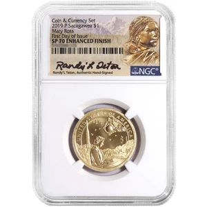 2019-P $1 Native American Mary Ross Coin NGC SP70 FDI Teton Signature Label - Picture 1 of 1